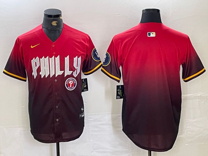 Men Philadelphia Phillies Blank Red City Edition Nike 2024 MLB Jersey style 2->philadelphia phillies->MLB Jersey